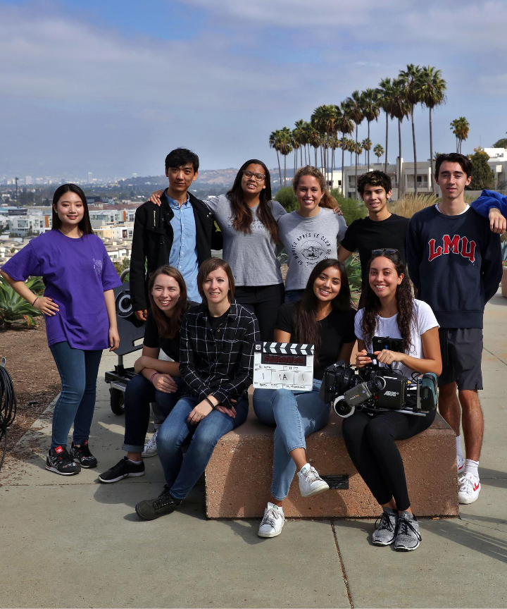 Happy LMU SFTV students after filming on the bluff